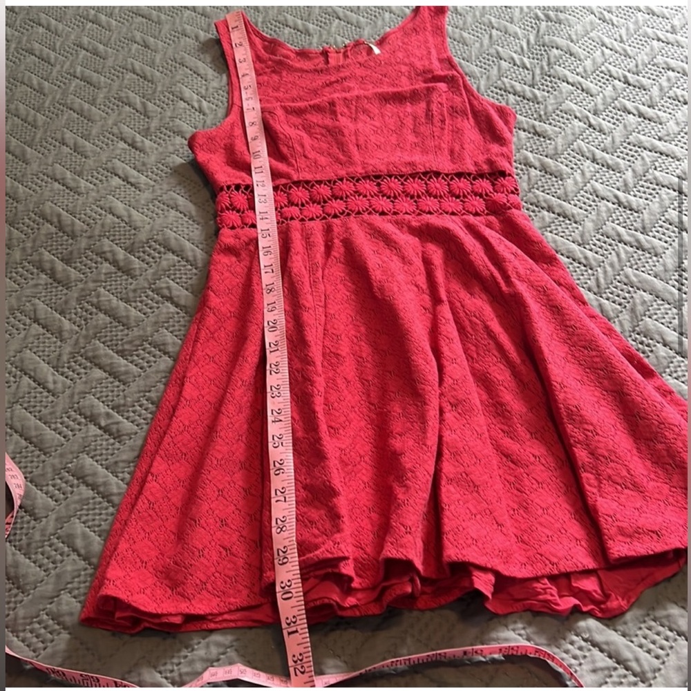 Free People : Red Lace Daisy Flare Dress - 4 - Picture 12 of 13